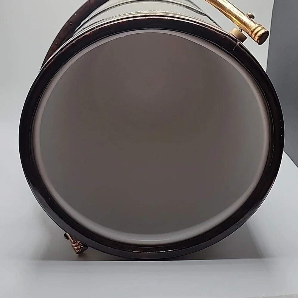 Champagne Ice Bucket Brown and Gold with Handle Vintage